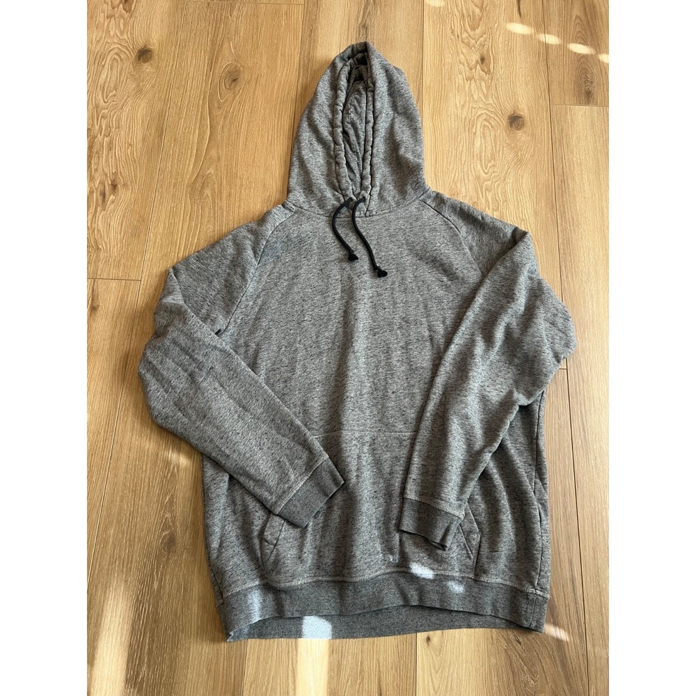 H&M Men's Large Gray Pullover Hoodie Regular Fit Kangaroo Pocket Drawstring